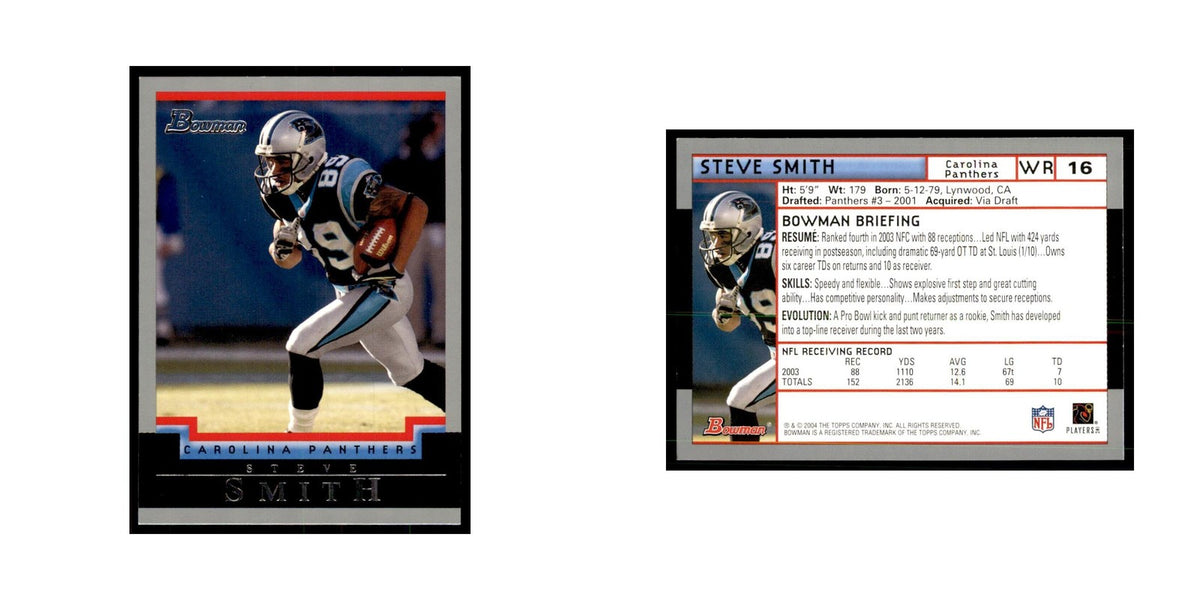 2004 Bowman Steve Smith Football Cards #16