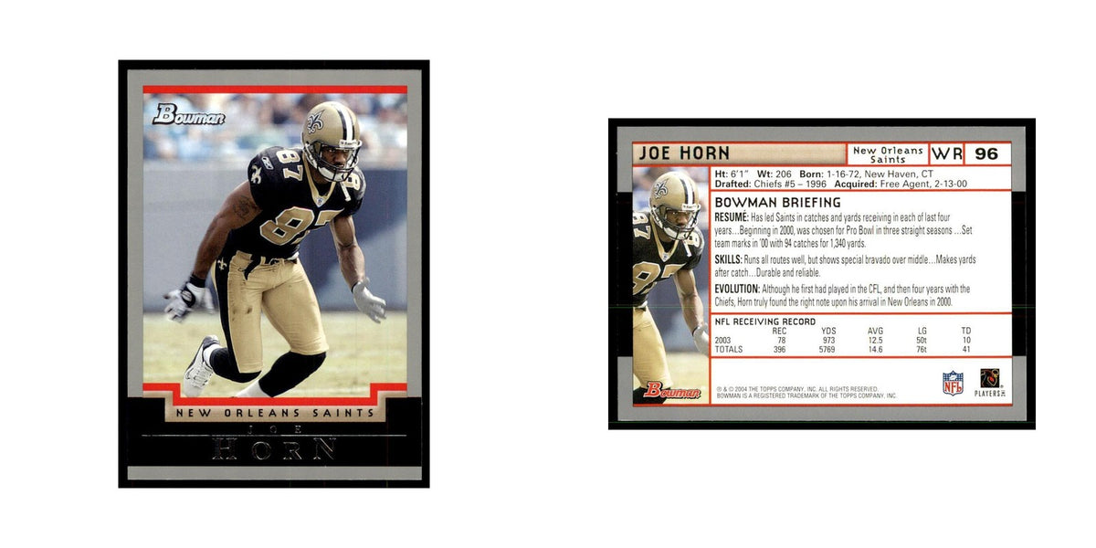 2004 Bowman Joe Horn Football Cards #96