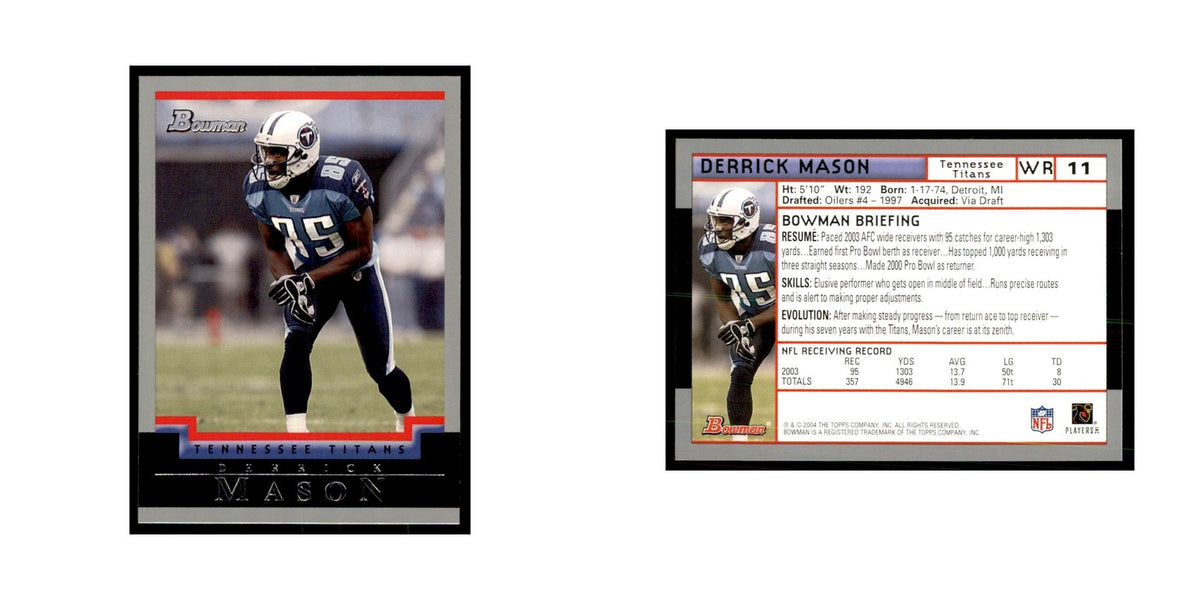 2004 Bowman Derrick Mason Football Cards #11