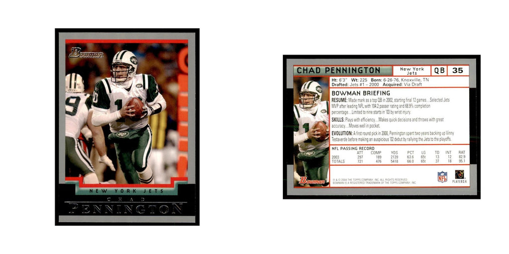 2004 Bowman Chad Pennington Football Cards #35