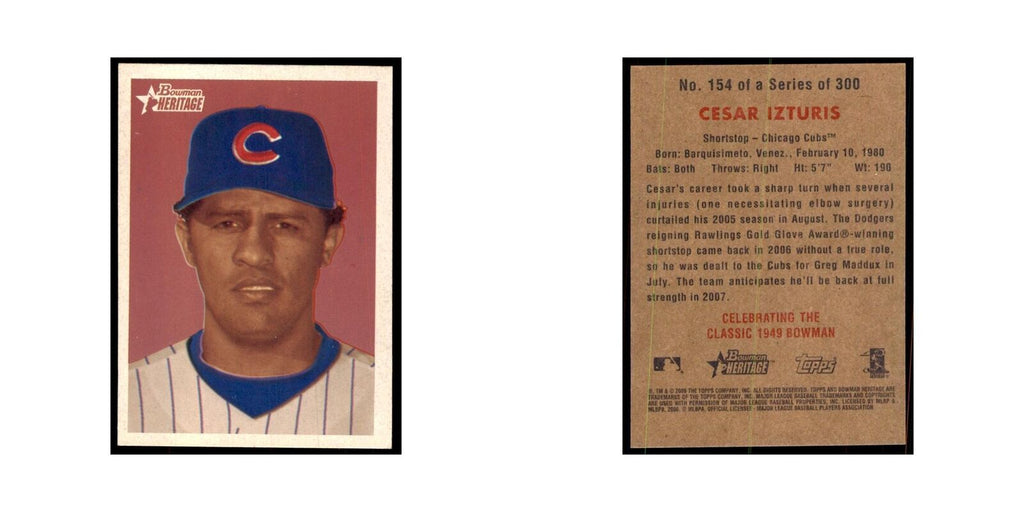 2006 Bowman Heritage Cesar Izturis Baseball Cards #154