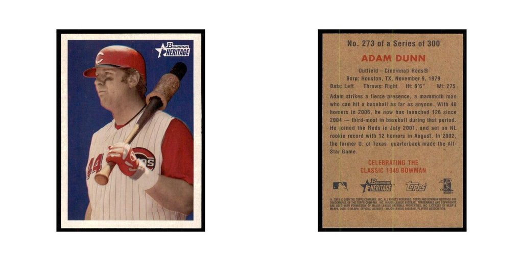2006 Bowman Heritage Adam Dunn Baseball Cards #273