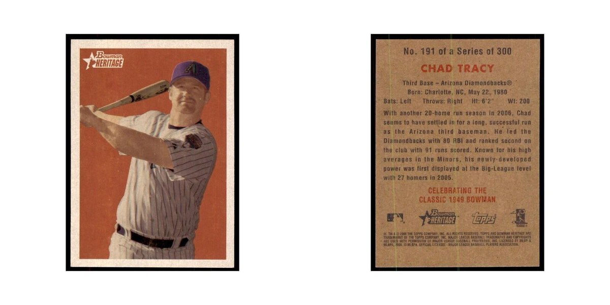 2006 Bowman Heritage Chad Tracy Baseball Cards #191