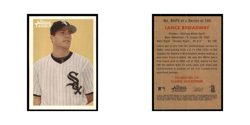 2006 Bowman Heritage Lance Broadway Baseball Cards #BHP3
