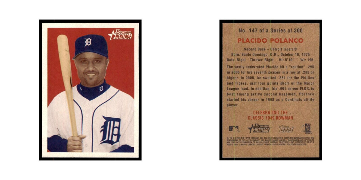 2006 Bowman Heritage Placido Polanco Baseball Cards #147