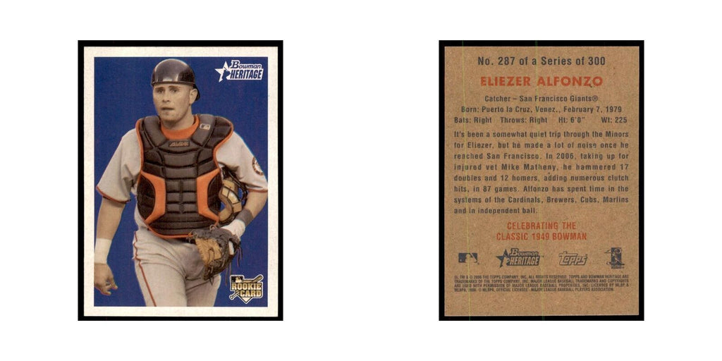 2006 Bowman Heritage Eliezer Alfonzo Baseball Cards #287