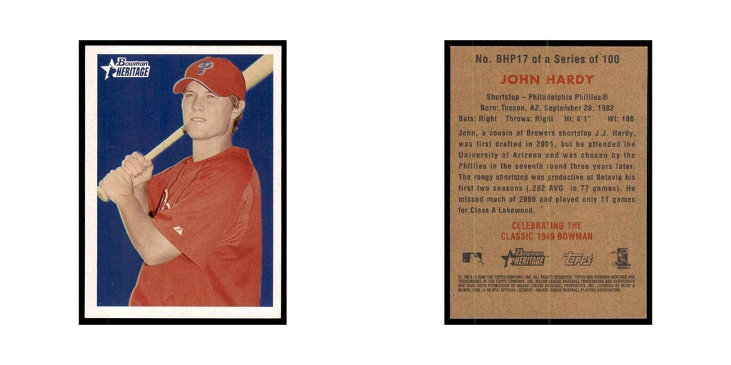 2006 Bowman Heritage John Hardy Baseball Cards #BHP17