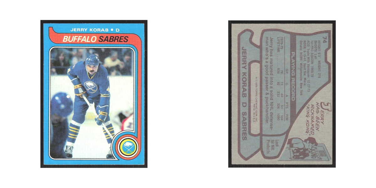 1979 Topps Jerry Korab Buffalo Sabres #74