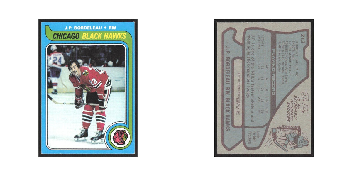 1979 Topps J.P. Bordeleau Chicago Blackhawks #212