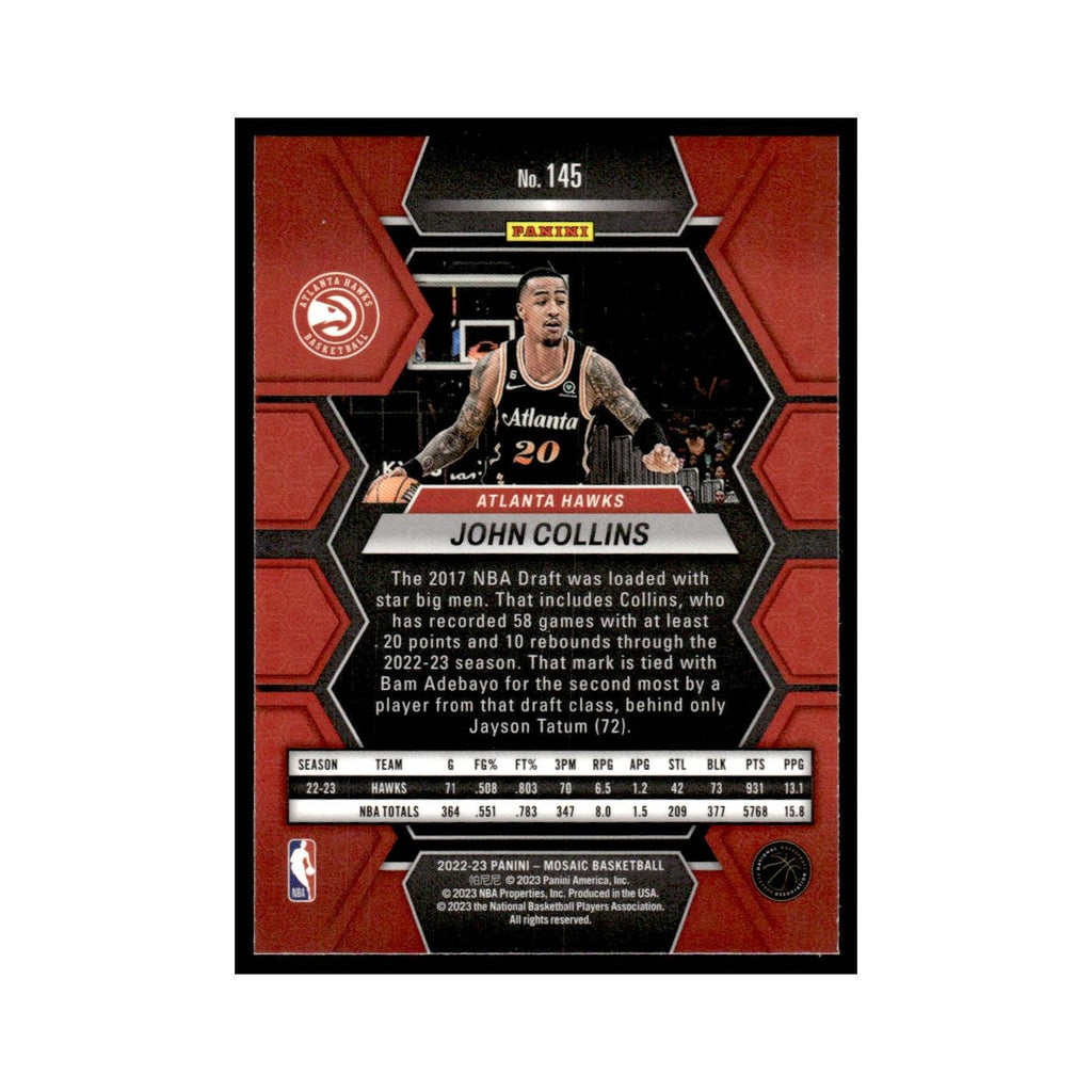 John Collins 2022 Panini Mosaic #145 Atlanta Hawks Basketball Card NM
