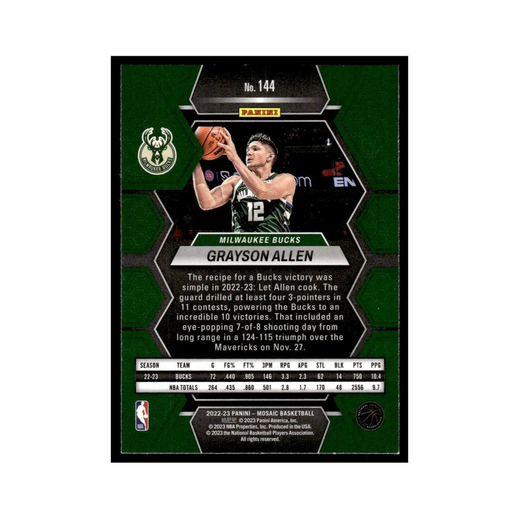 Grayson Allen 2022 Panini Mosaic #144 Milwaukee Bucks Basketball Card NM