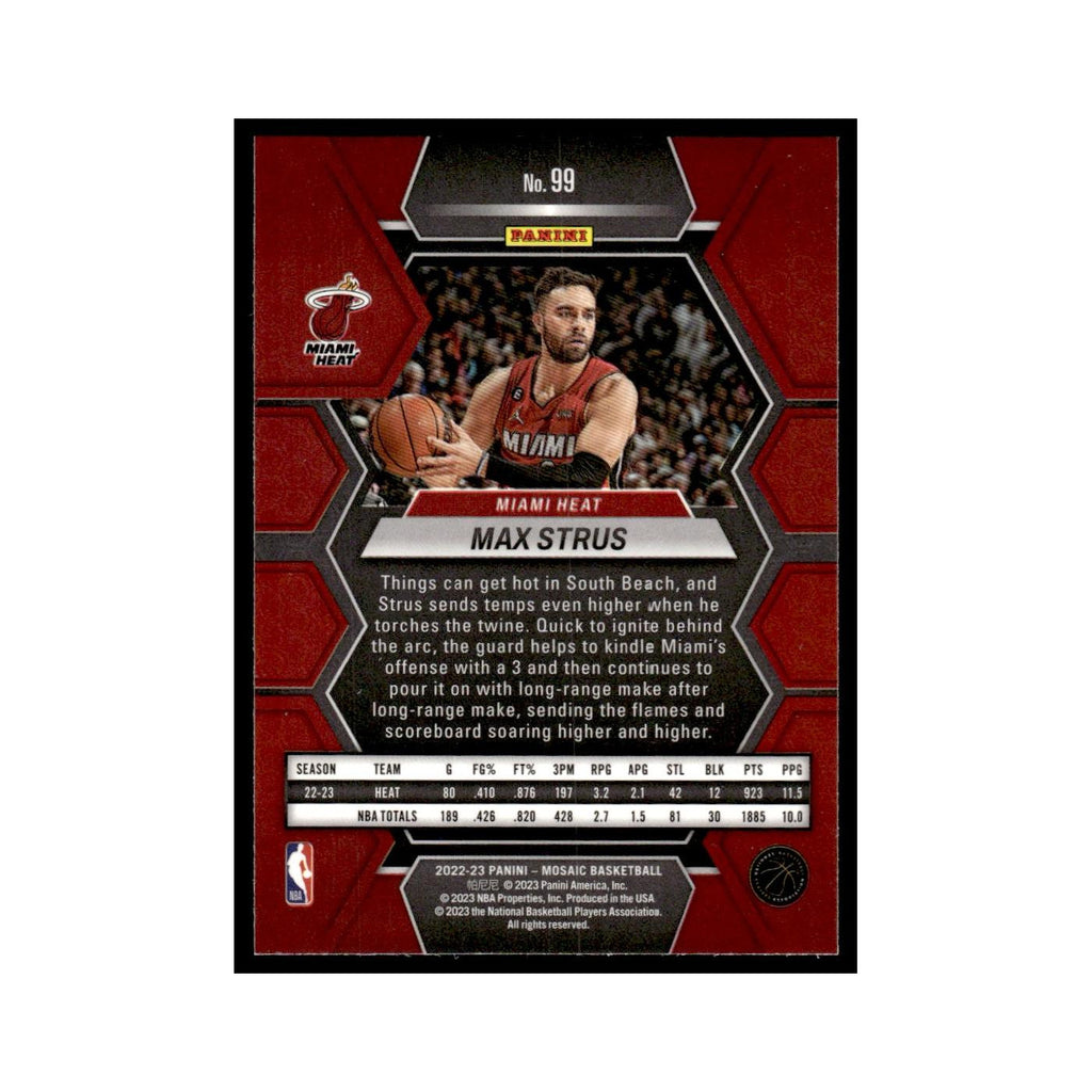 Max Strus 2022 Panini Mosaic #99 Miami Heat Basketball Card NM