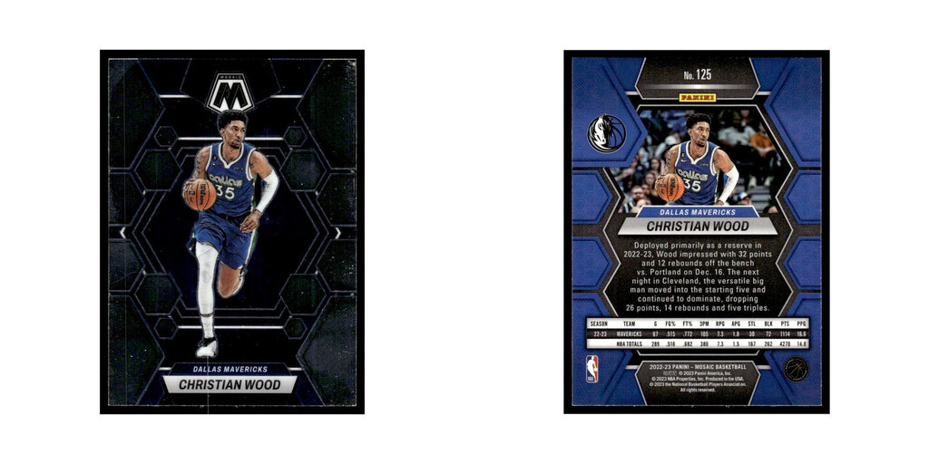 Christian Wood 2022 Panini Mosaic #125 Dallas Mavericks Basketball Card NM