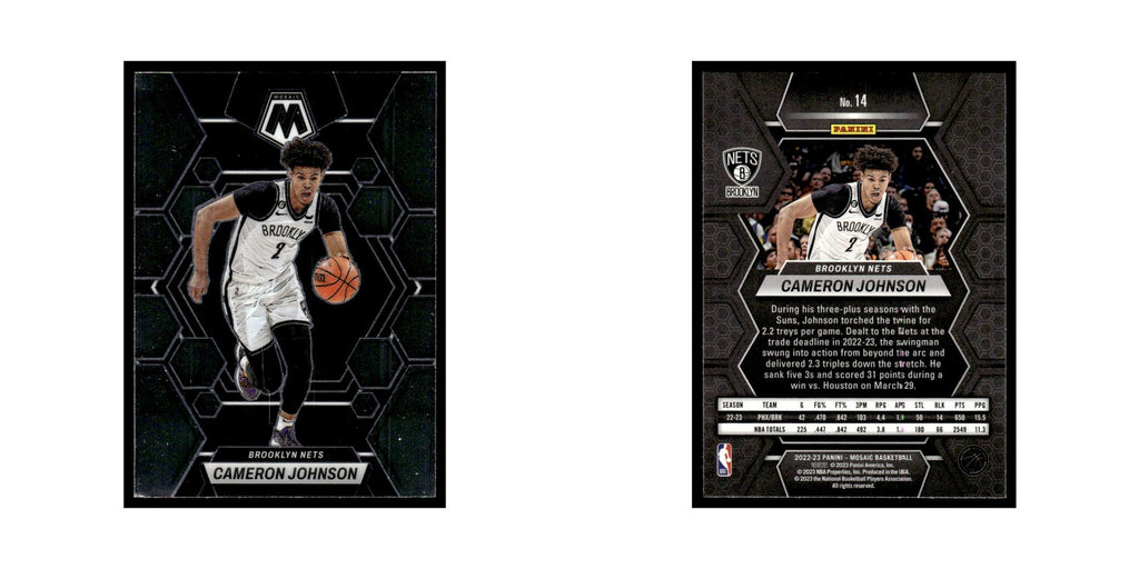 Cameron Johnson 2022 Panini Mosaic #14 Brooklyn Nets Basketball Card NM