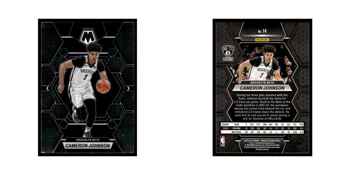 Cameron Johnson 2022 Panini Mosaic #14 Brooklyn Nets Basketball Card NM