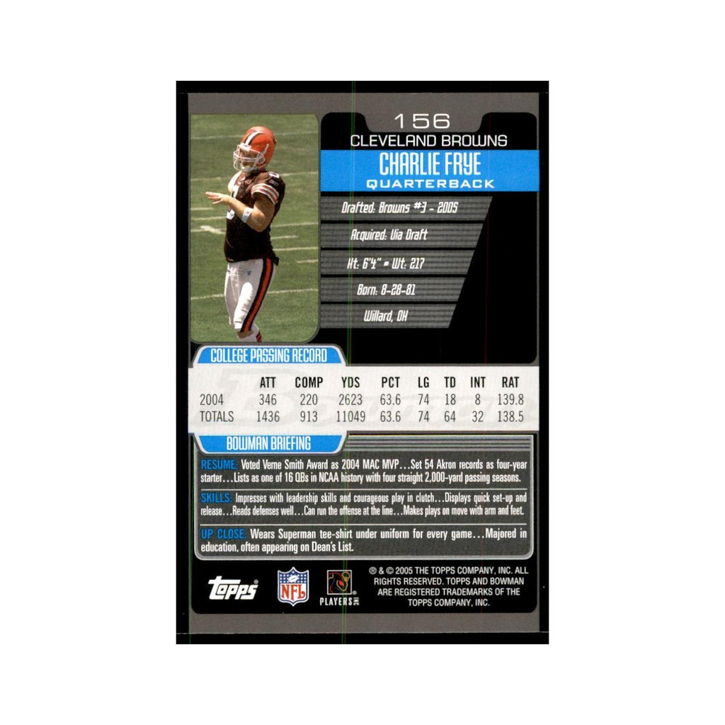 2005 Bowman Charlie Frye RC Football Cards #156