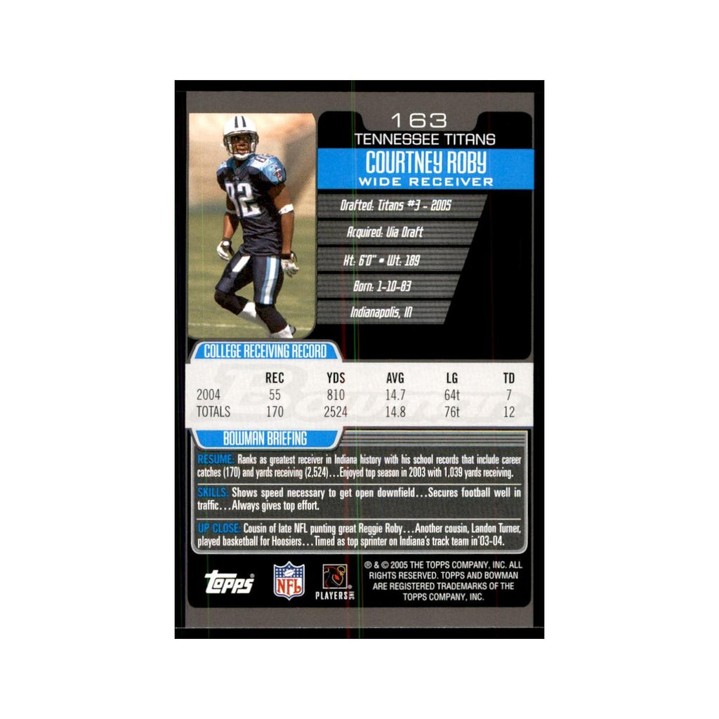 2005 Bowman Courtney Roby RC Football Cards #163