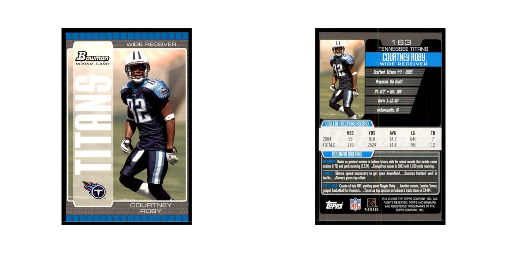 2005 Bowman Courtney Roby RC Football Cards #163