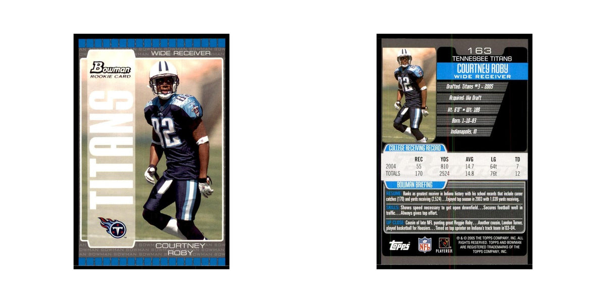 2005 Bowman Courtney Roby RC Football Cards #163