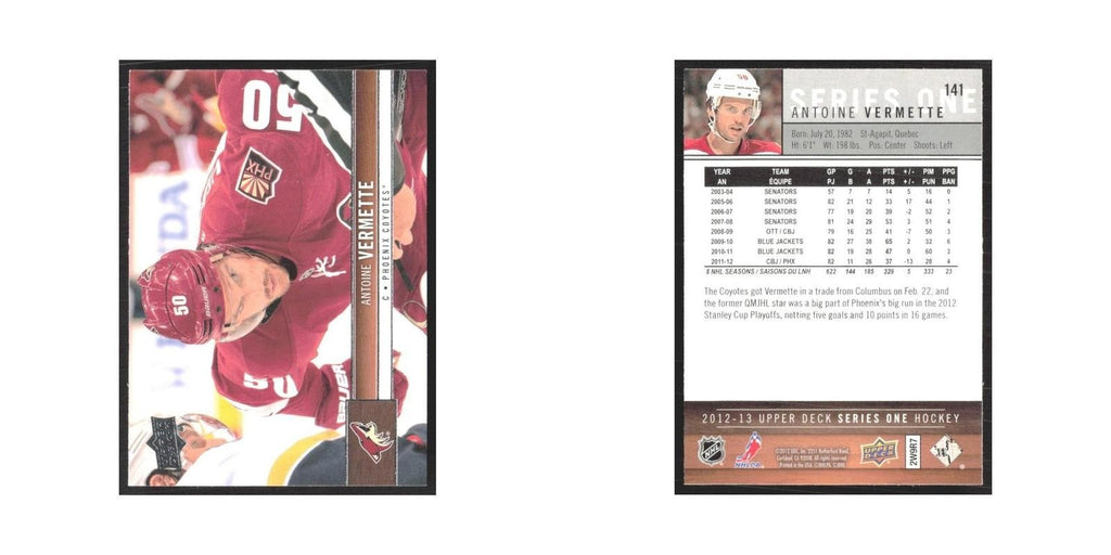 2012 Upper Deck Antoine Vermette Phoenix Coyotes #141