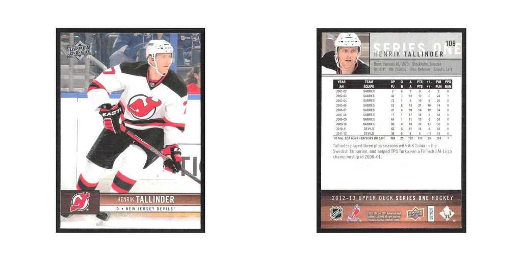 2012 Upper Deck Henrik Tallinder New Jersey Devils #109