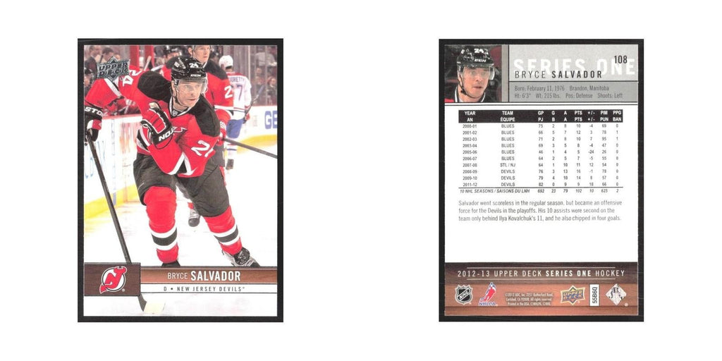 2012 Upper Deck Bryce Salvador New Jersey Devils #108