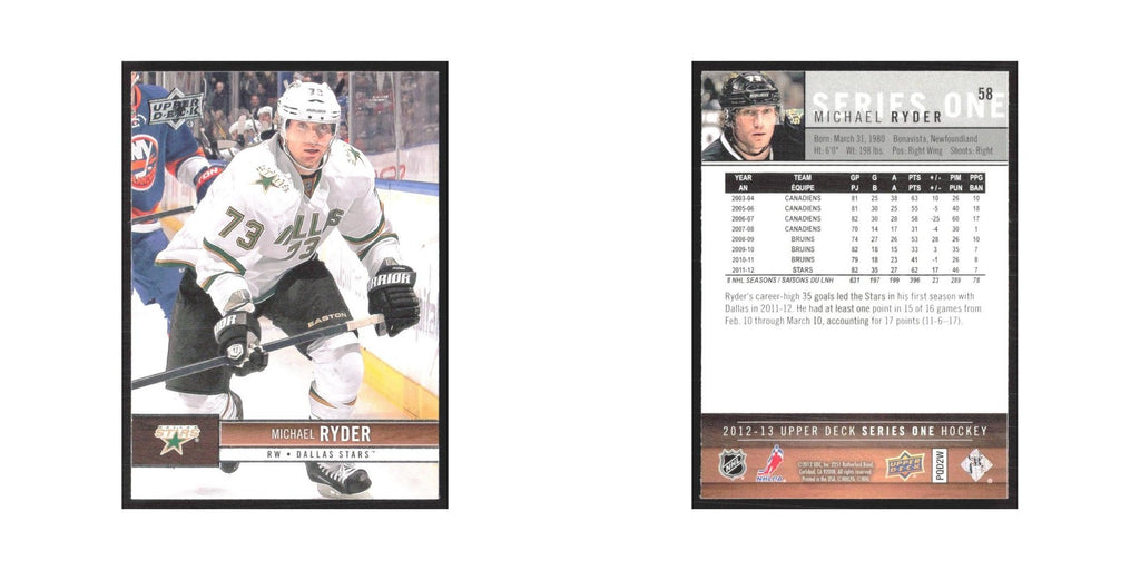 2012 Upper Deck Michael Ryder Dallas Stars #58