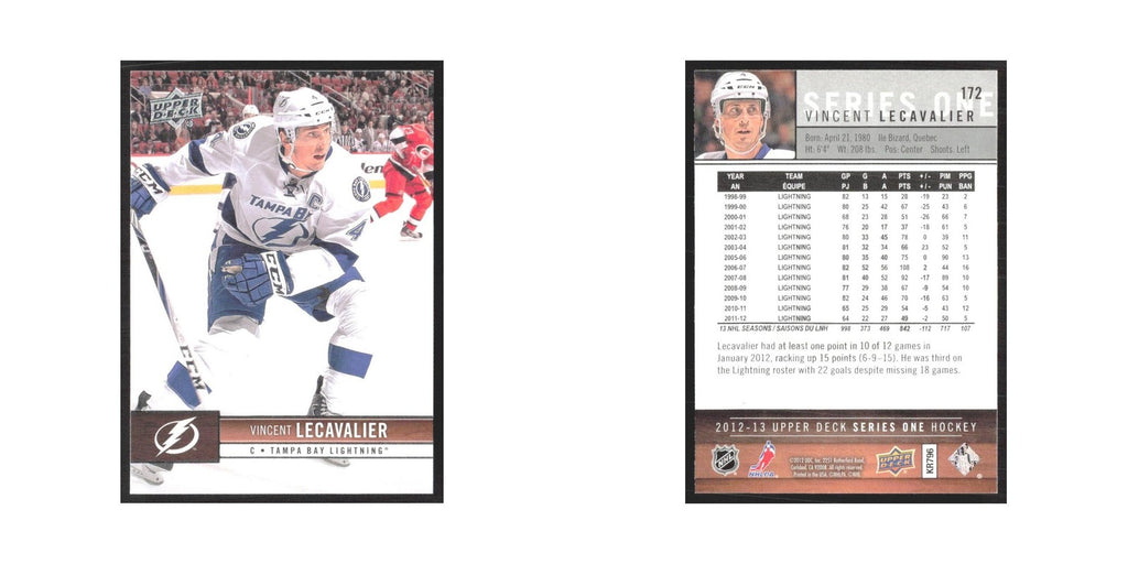 2012 Upper Deck Vincent Lecavalier Tampa Bay Lightning #172