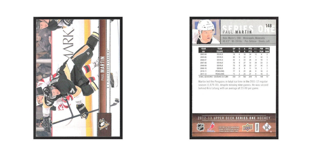 2012 Upper Deck Paul Martin Pittsburgh Penguins #148