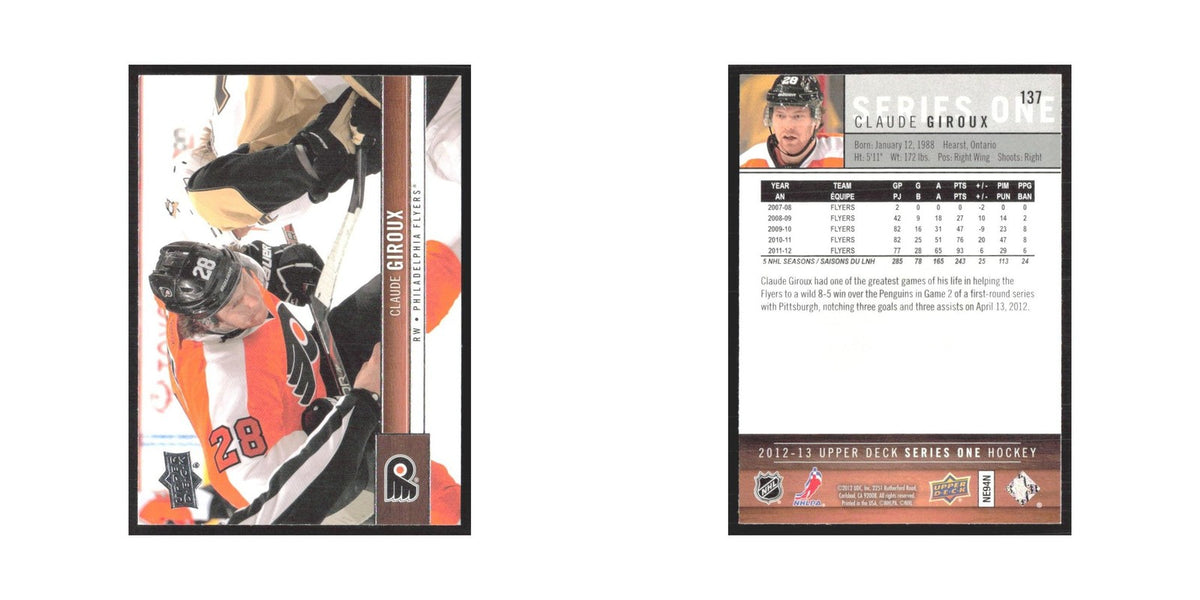 2012 Upper Deck Claude Giroux Philadelphia Flyers #137