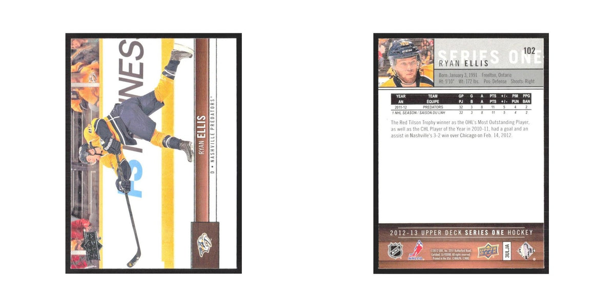 2012 Upper Deck Ryan Ellis Nashville Predators #102