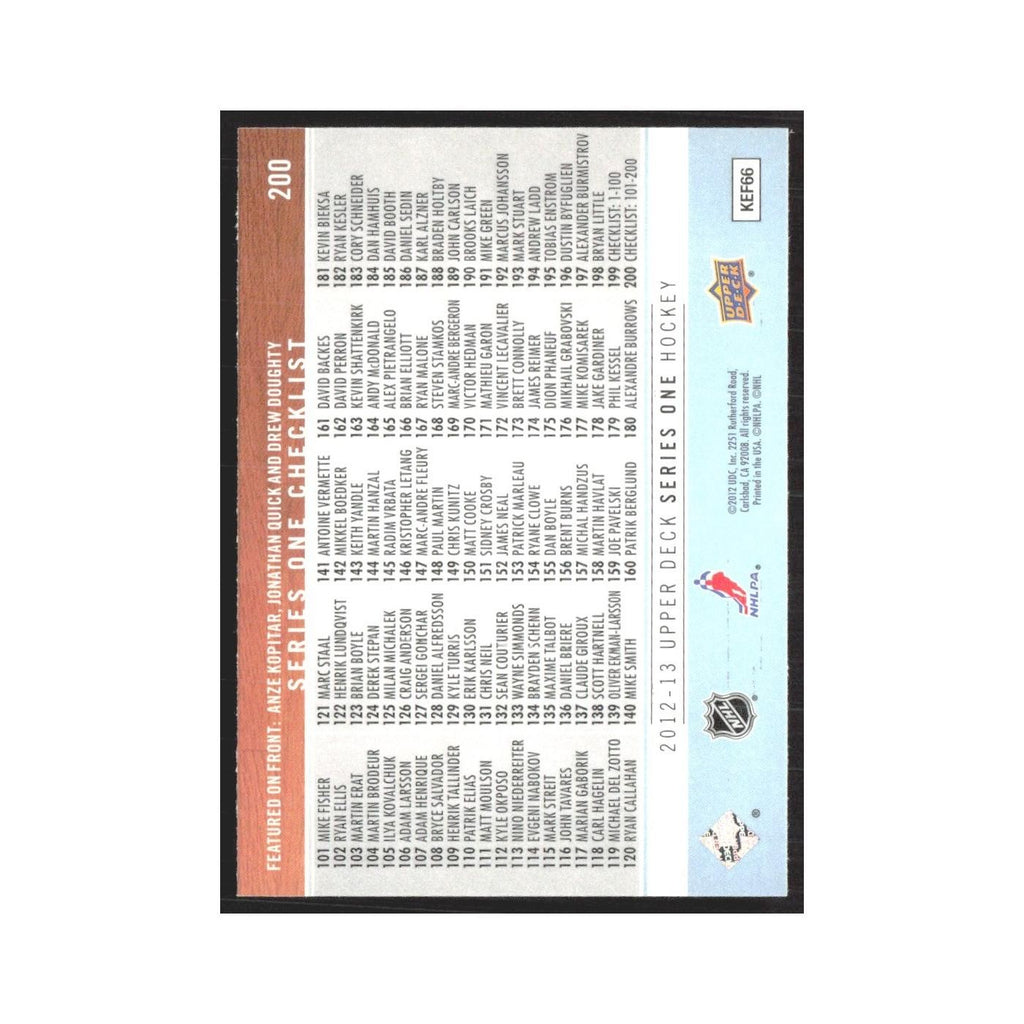2012 Upper Deck Checklist Series One #200