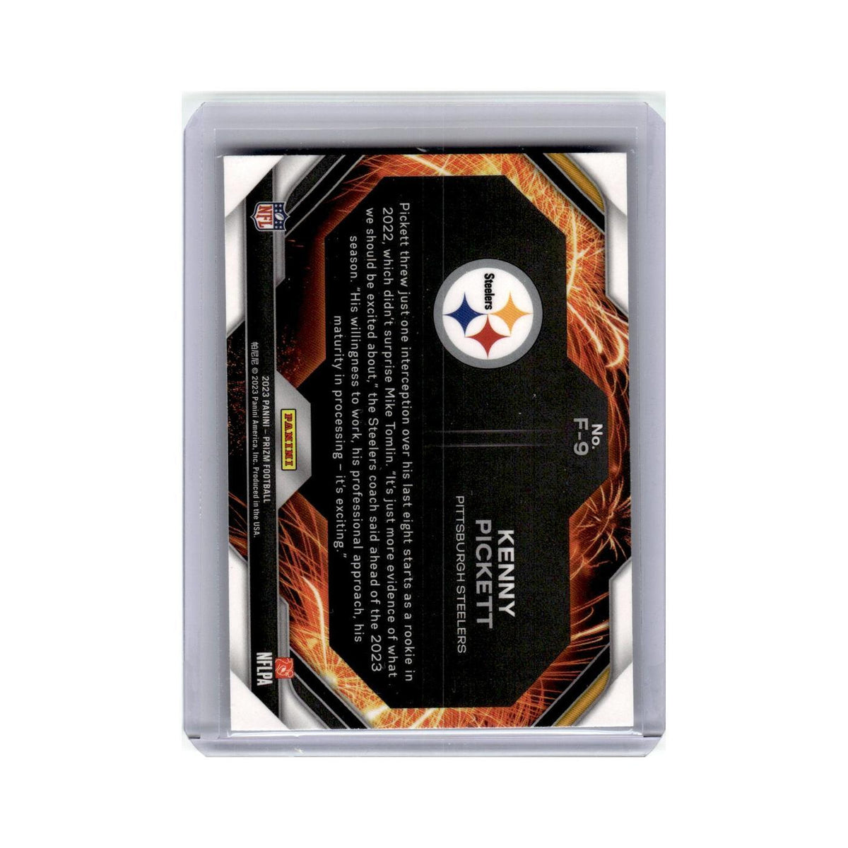 Kenny Pickett 2023 Panini Prizm Fireworks #F9 Pittsburgh Steelers NM
