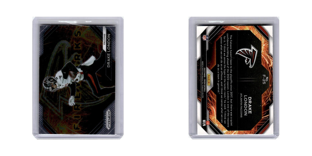 Drake London 2023 Panini Prizm Fireworks #F25 Atlanta Falcons Football Card NM