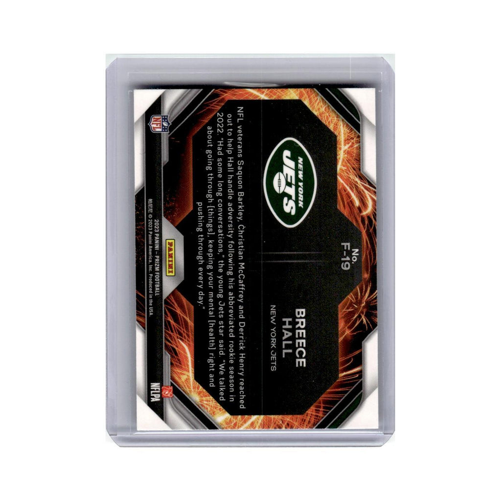 Breece Hall 2023 Panini Prizm Fireworks #F19 New York Jets Football Card NM