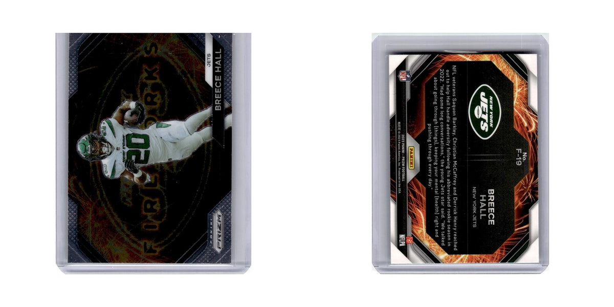 Breece Hall 2023 Panini Prizm Fireworks #F19 New York Jets Football Card NM