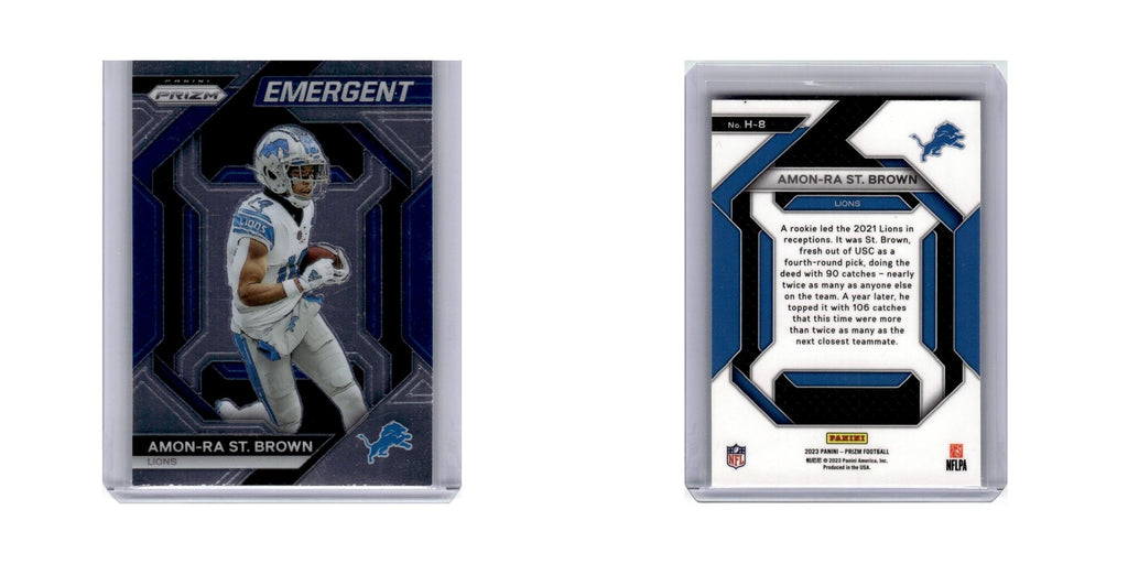 Amon-Ra St. Brown 2023 Panini Prizm Emergent #H8 Detroit Lions Football Card NM
