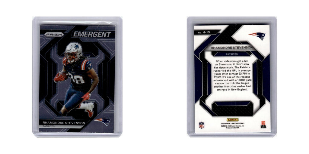 Rhamondre Stevenson 2023 Panini Prizm Emergent #H10 New England Patriots NM