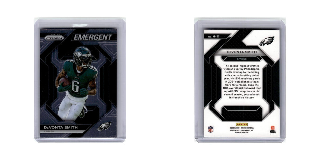 DeVonta Smith 2023 Panini Prizm Emergent #H11 Philadelphia Eagles NM