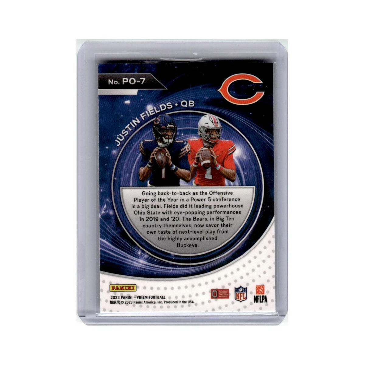 Justin Fields 2023 Panini Prizm Portals #PO7 Chicago Bears Football Card NM