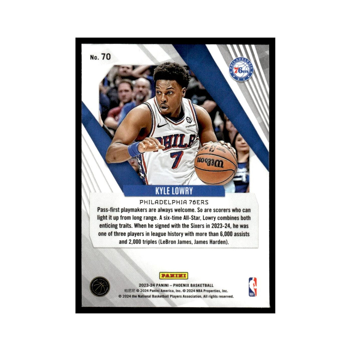 Kyle Lowry 2023 Panini Phoenix #70 Philadelphia 76ers Basketball Card NM
