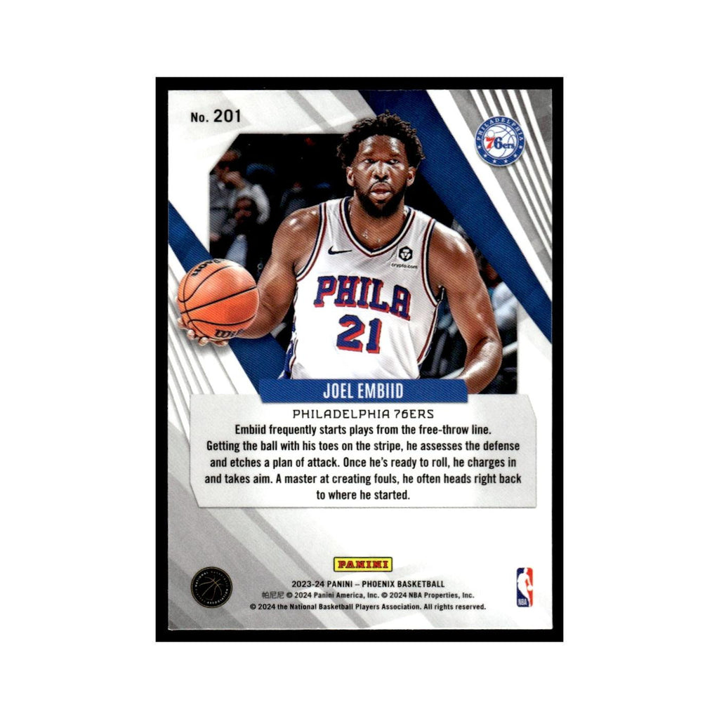 Joel Embiid 2023 Panini Phoenix #201 Philadelphia 76ers Basketball Card NM