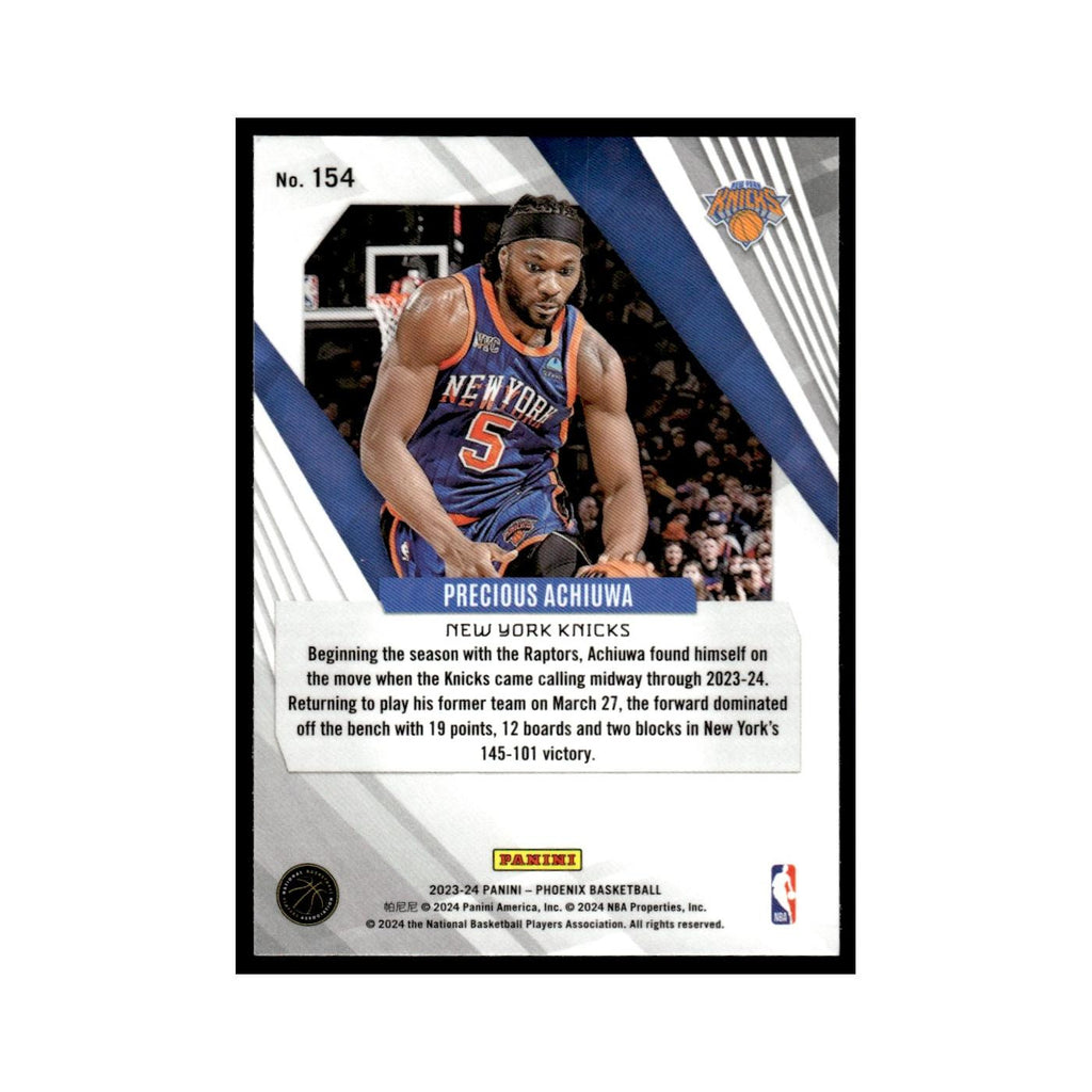 Precious Achiuwa 2023 Panini Phoenix #154 New York Knicks Basketball Card NM