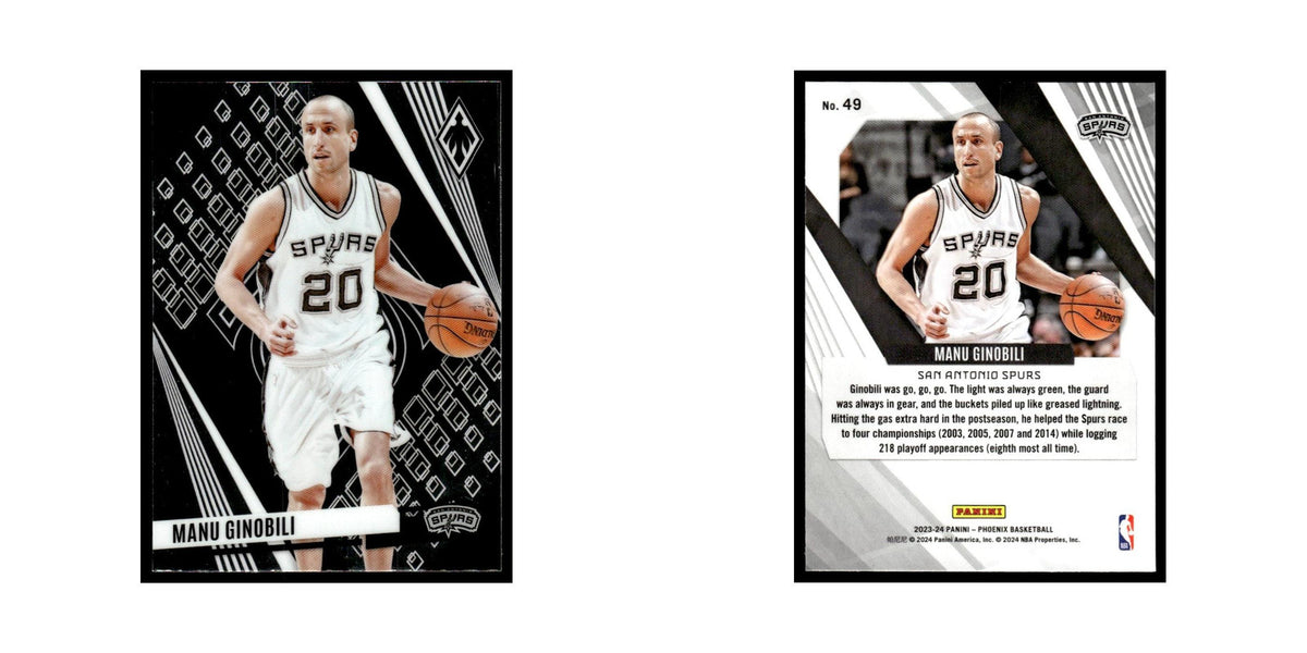 Manu Ginobili 2023 Panini Phoenix #49 San Antonio Spurs Basketball Card NM