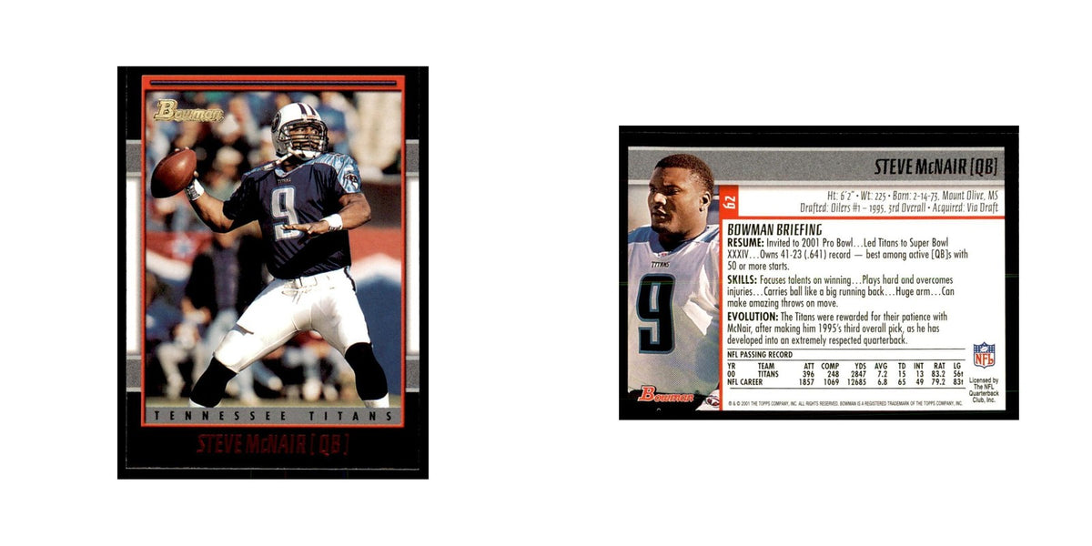 2001 Bowman Steve McNair Football Cards #62