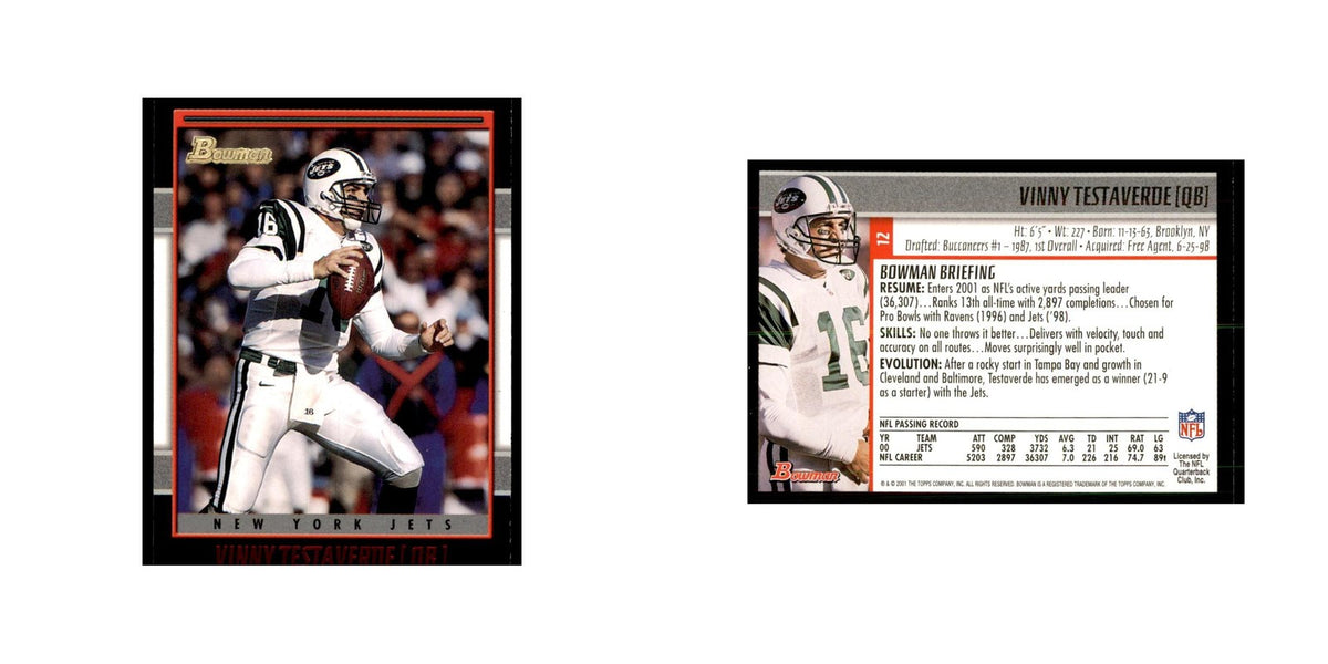 2001 Bowman Vinny Testaverde Football Cards #12