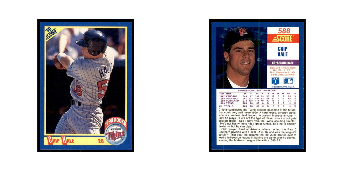 1990 Score Chip Hale RC Baseball Cards #588