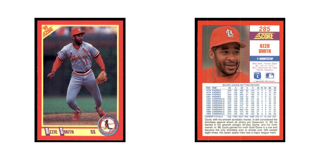 1990 Score Ozzie Smith Baseball Cards #285
