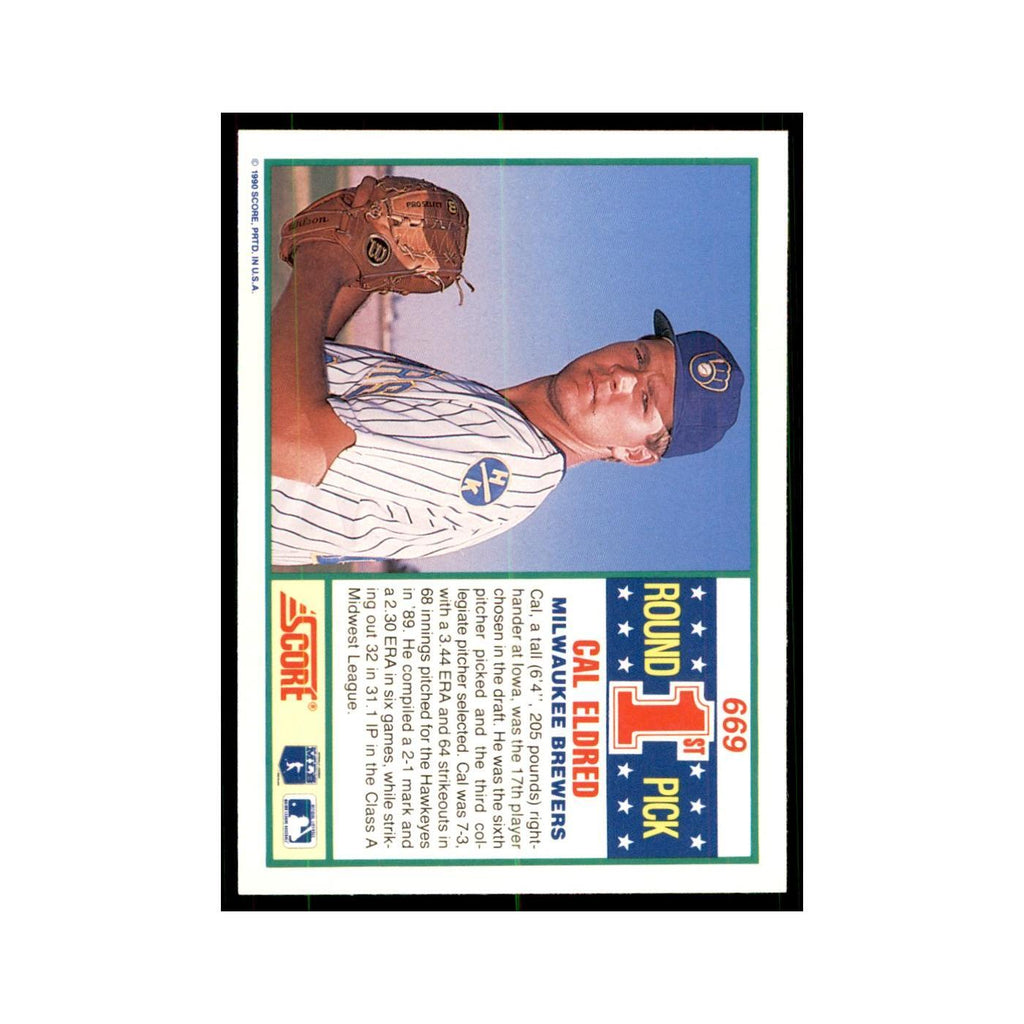 1990 Score Cal Eldred Baseball Cards #669