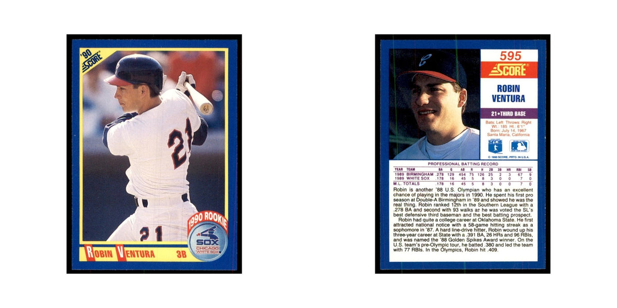 1990 Score Robin Ventura RC Baseball Cards #595